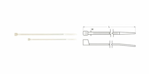 Bihr najlonski kabel kabela 2,5x100 mm bijele 100 komada-100m