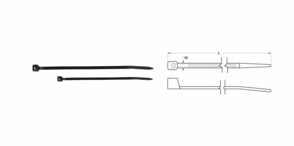 Bihr najlonski kabel kabela 2,5x100 mm crni 100 komada-100mu