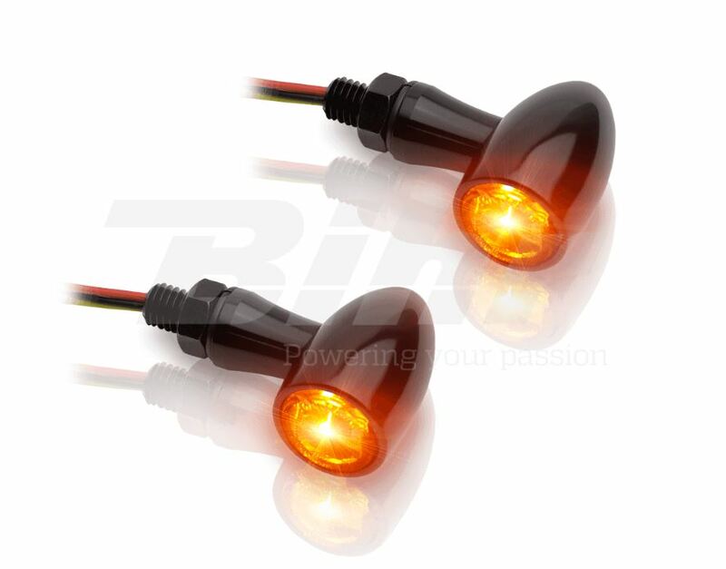 V PARTS Aluminium LED Bakljus &amp; Blinkers – Svart/Klar Lins | Universal | ST-01262-1LED (Par)