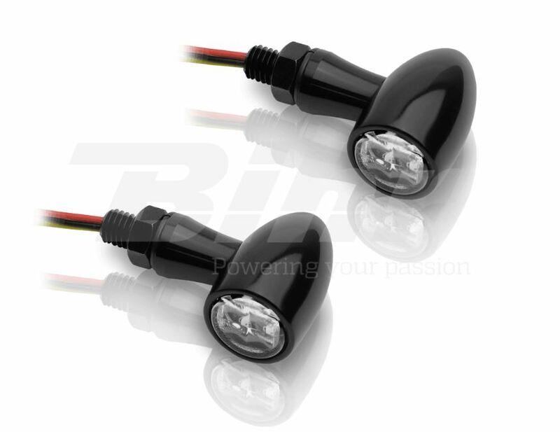 V PARTS Aluminium LED Bakljus &amp; Blinkers – Svart/Klar Lins | Universal | ST-01262-1LED (Par)
