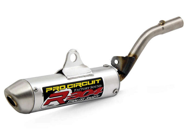 Pro Circuit R-304 Euro Muffler Brushed Aluminum/Stainless Steel End Cap Kawasaki KX85 1121485