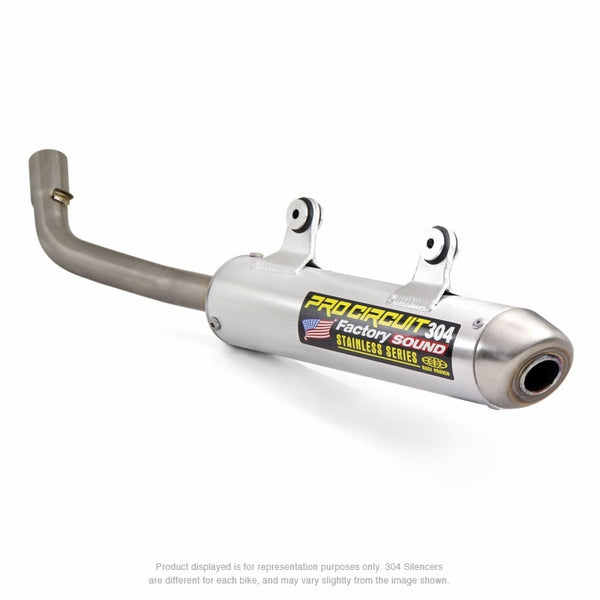 PRO CIRCUIT 304 Muffler Brushed Aluminum/Stainless Steel End Cap Kawasaki KX250 SK89200D-304 