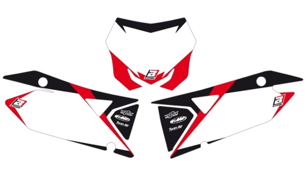 „Blackbird“ grafiniai priekinės plokštės lipdukai balta „Suzuki RM-Z450 6309/000005“