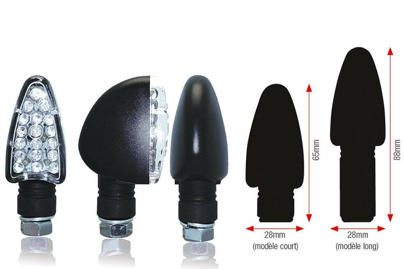 Bihr Triangle LED Indicators Short Black Universal01-070SBK