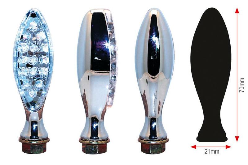 Bihr Elipse LED Indicators Chromed Metal Universal01-130ch