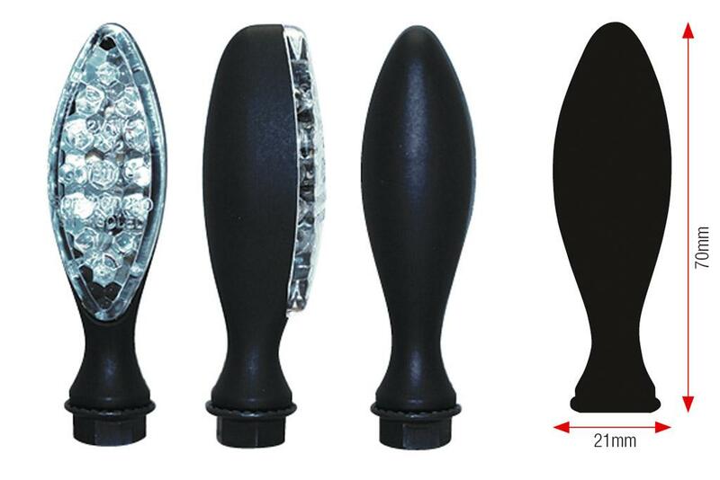 „Bihr Elipse“ LED indikatoriai juodojo metalo universalas01-1908BK