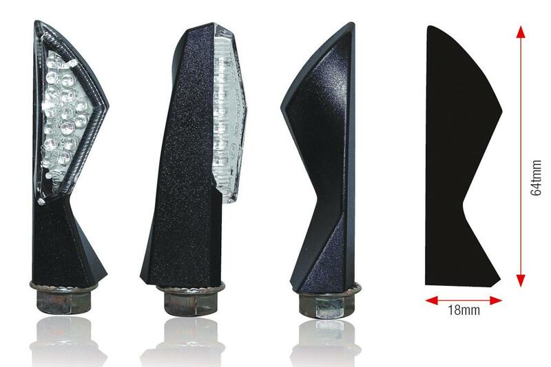 Bihr asym LED Indicators Black Universalst-217