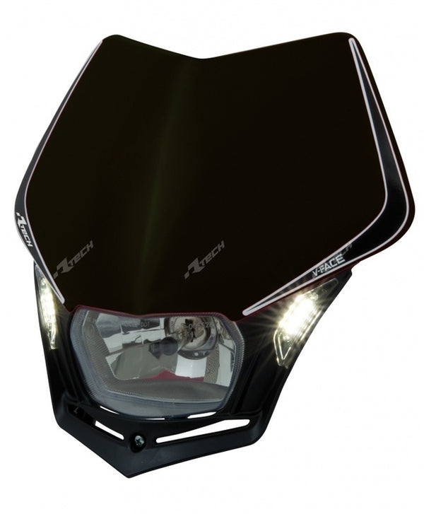 RaceTech V-Face lukturis LED melns R-Masknr00009