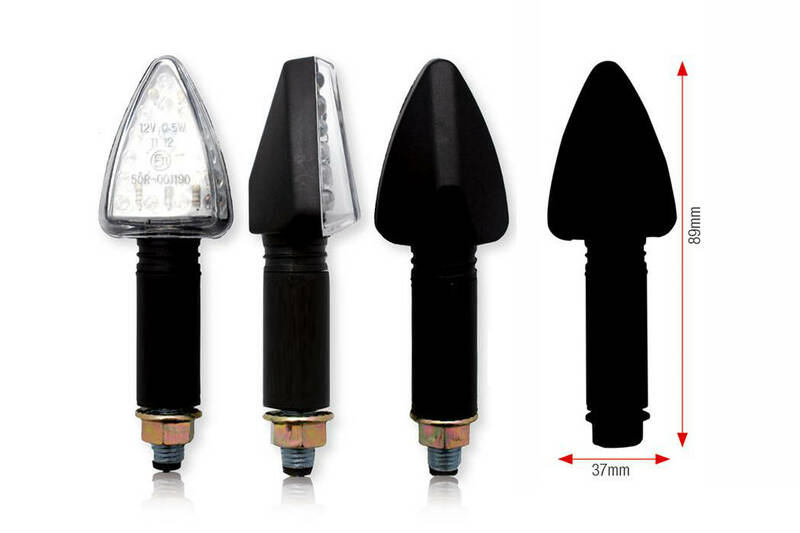 Bihr Tri LED Indicators Long Black Universal007-2