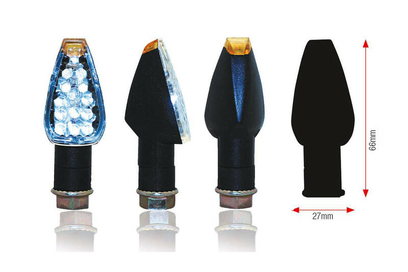 Bihr Design LED Indicators Short Black Universal008-1
