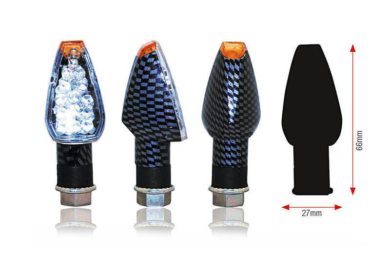 Bihr Design LED Indicators Short Carbon Universal008-3