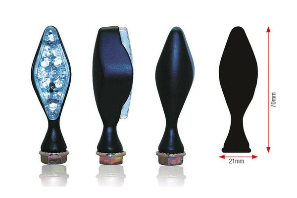 Bihr Losange LED Blinkers - Black Universal | 014-2