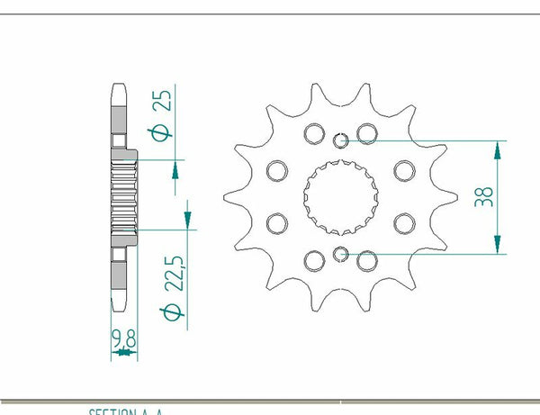 AFAM Steel Standard Front Sprock 166400 - 520 166400-14