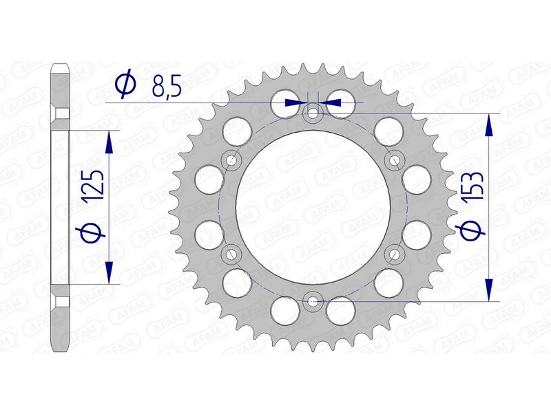 Afam alumīnija ultra -Light aizmugurējais Spropet 11212 - 520