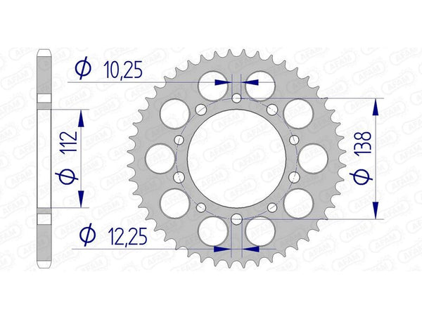 AFAM ALUMINUM ULTRA-LIGHT REAR SPROPET 11509-520 11509-49