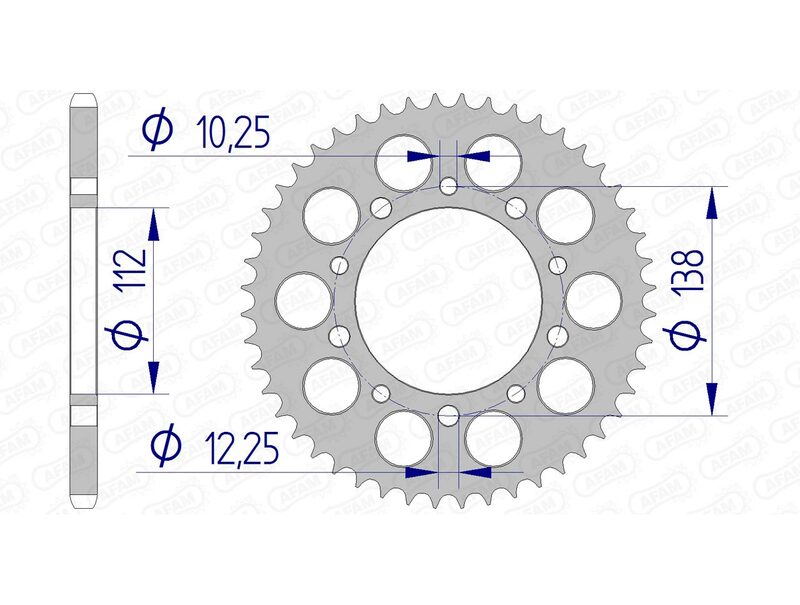 Afam alumīnija ultra -Light aizmugurējais Spropet 11509 - 520