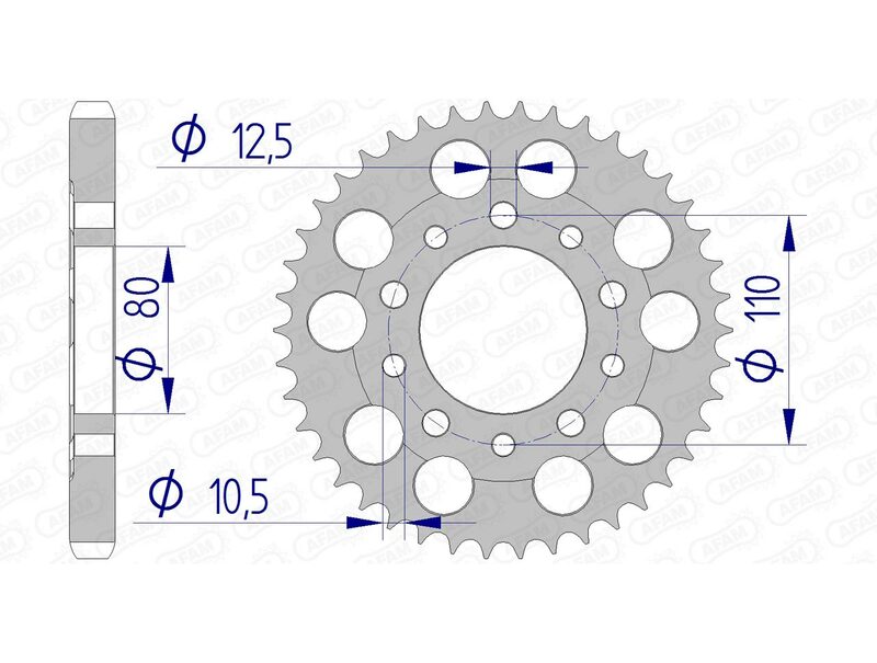 Afam alumīnija ultra -Light aizmugurējais Spropet 11605 - 530