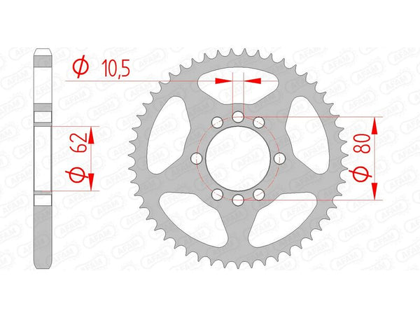 AFAM STEEL STANDARD REAR SPROPET 12204 - 428 12204-49