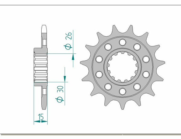 AFAM Steel Standard Front Sprock 166801 - 520 166801-16