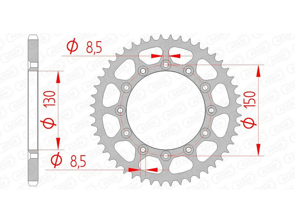 AFAM STEEL Samo -čišćenje stražnjeg Sprick 12323 - 520 12323SLK+51