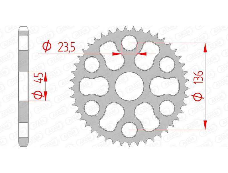 AFAM oceľový štandardný zadný sprock 12325 - 428