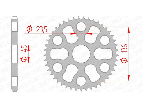 AFAM STEEL STANDARD REAR SPROPET 12325 - 428 12325-45