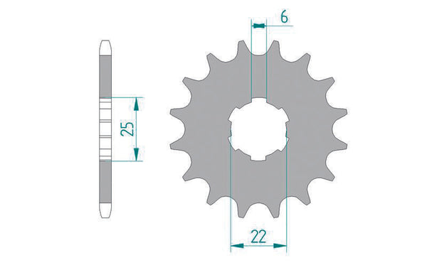 „AFAM Steel Standard Front Sprock 20100“ - 420 20100-16