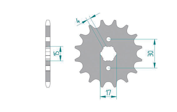 „AFAM Steel Standard Front Sprock 20101“ - 420 20101-14
