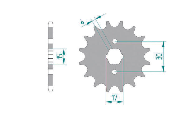 „AFAM Steel Standard Front Sprock 20101 - 420 20101-15“
