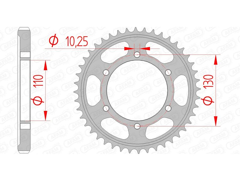 Afam Steel Standard Aizmugurējais runas 12813 - 530