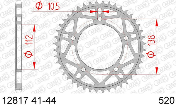 AFAM STEEL STANDARD REAR SPROPET 12817 - 520 12817RLK -40