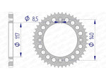 Afam aluminij ultra -svjetla tvrdi anodivirani stražnji Spropet 13108 - 428