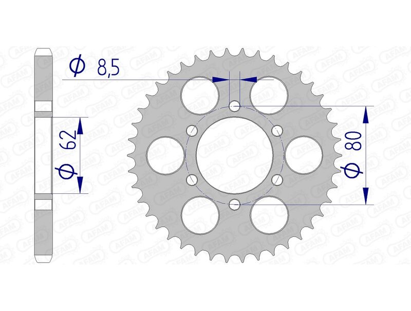 Afam aluminij ultra -svjetla tvrdi anodivirani stražnji Spropet 13208 - 428