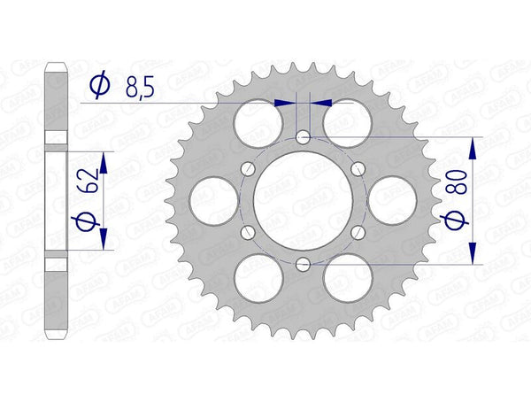 AFAM Aluminum Ultra-Light Hard Anodized Rear Sprock 13208-428 13208-51