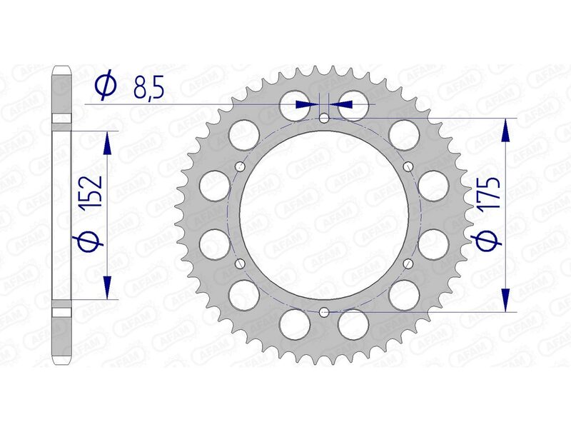 Afam aluminij ultra -svjetla tvrdi anodivirani stražnji Spropet 13301 - 520