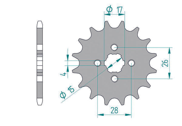 „AFAM Steel Standard Front Sprock 20104“ - 420 20104-14