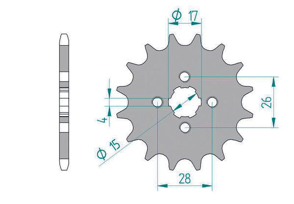 „AFAM Steel Standard Front Sprock 20104“ - 420 20104-16