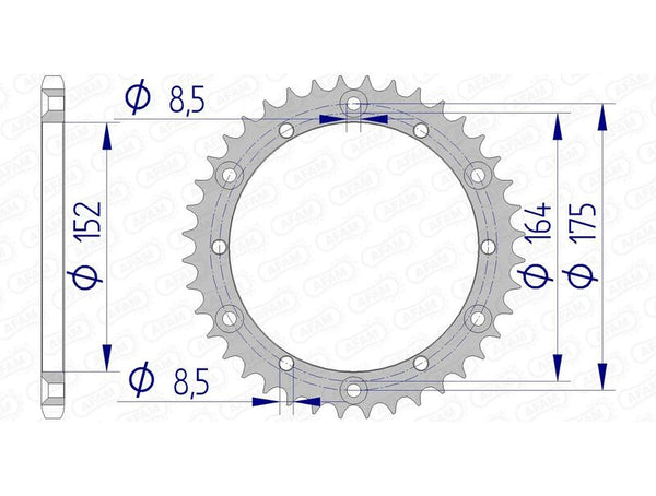 AFAM aluminum rear spoken 13500 - 520 13500-40
