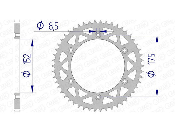 AFAM aluminum rear spoken 13508 - 520 13508N -48
