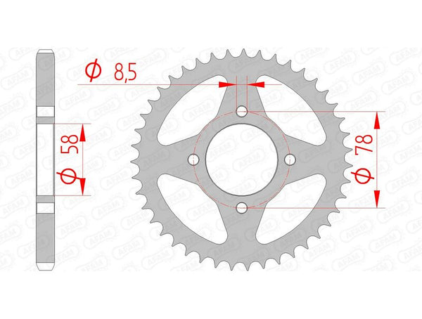 AFAM STEEL STANDARD REAR SPROPET 14201 - 428 14201-42