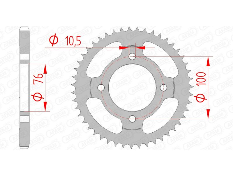 AFAM oceľový štandardný zadný sprock 14208 - 428