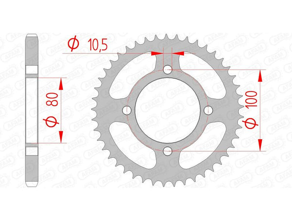 AFAM STEEL STANDARD REAR SPROPET 14213 - 428 14213-45