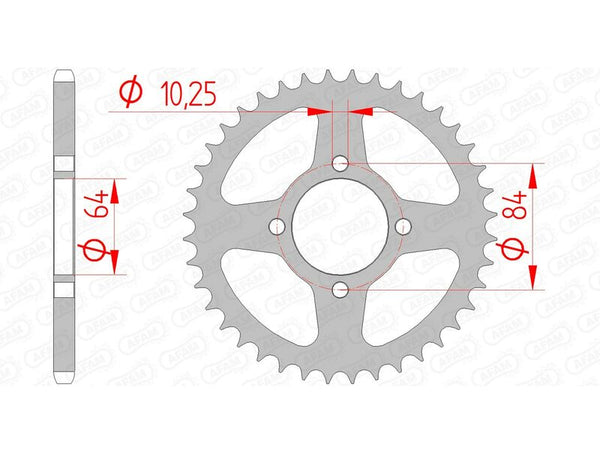 AFAM Steel Standard Rear Sprocket 14310 - 520 14310-41