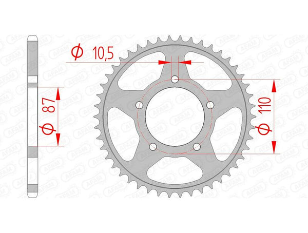 AFAM STEEL STANDARD REAR SPROPET 14405 - 520 14405-39