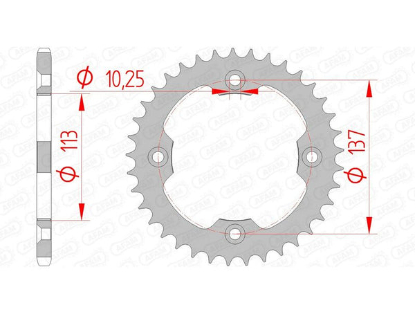 AFAM STEEL STANDARD REAR SPROPET 14412 - 520 14412-36