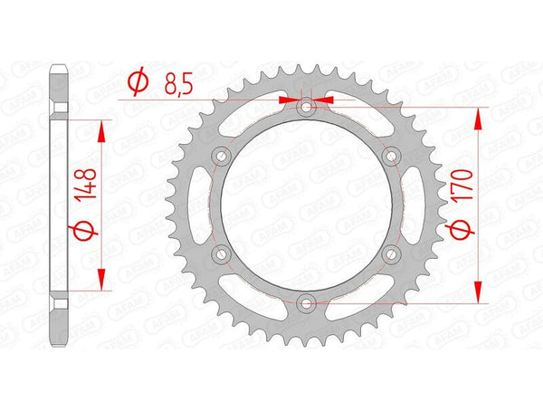 AFAM STEEL STANDARD REAR SPROPET 14501 - 520 14501-48