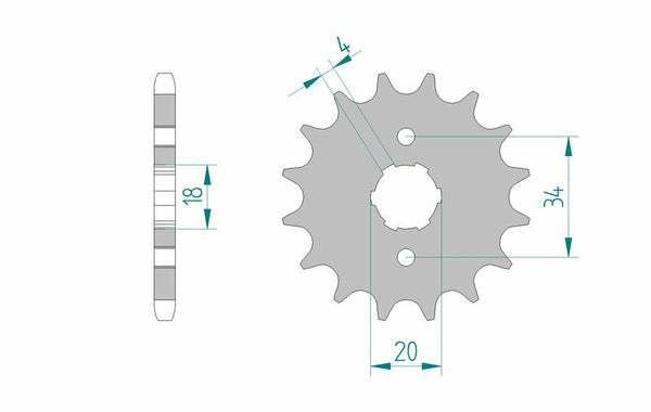 „AFAM Steel Standard Front Sprock 20200“ - 428 20200–14