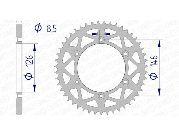AFAM aluminum rear spoken 15203 - 520 15203N -47