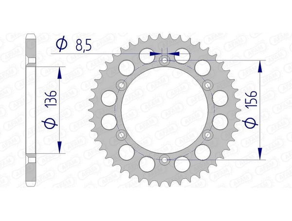 AFAM aluminum rear Sprock 15206 - 520 15206N -44