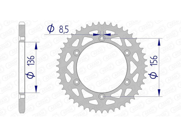 AFAM aluminum rear Sprock 15206 - 520 15206N -49